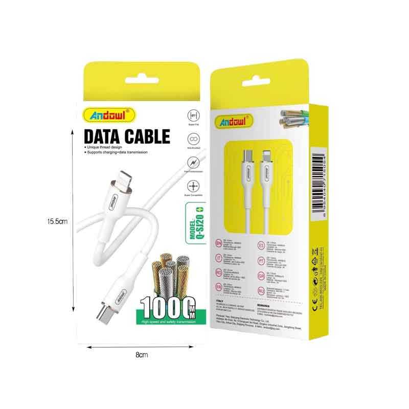 Andowl Καλώδιο δεδομένων Type-c σε Lightning 3Α 1m Q-SJ20 - Data Cable ANDOWL