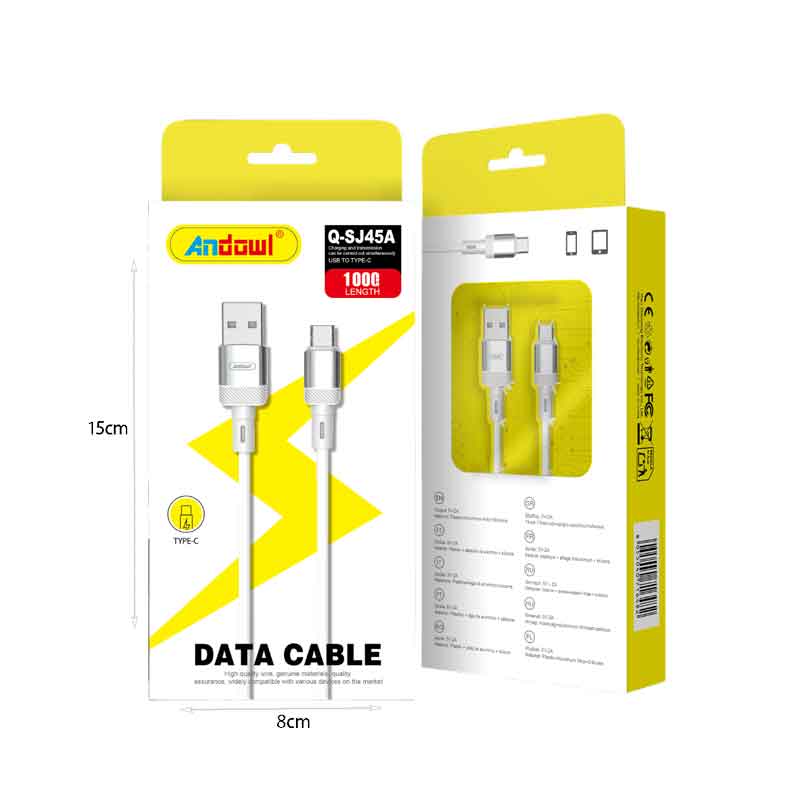 Andowl Καλώδιο Φόρτισης και Δεδομένων Type-C Q-SJ45A – Data Cable ANDOWL