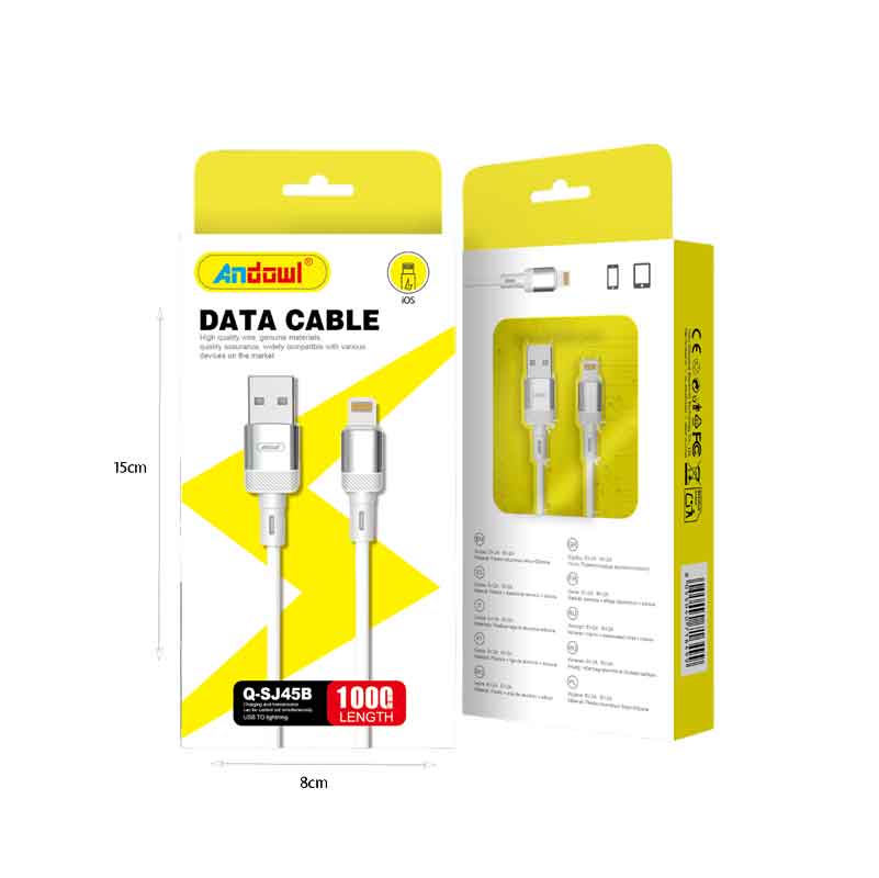 Andowl Καλώδιο Φόρτισης και Δεδομένων 1m iOS USB σε Lightning Q-SJ45B – Data Cable OEM