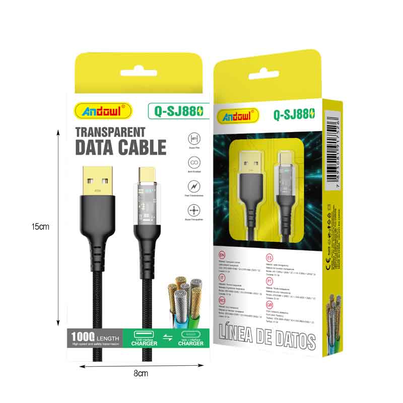 Andowl Καλώδιο δεδομένων Type-c σε Type-c 5A 1M Q-SJ8080 - Data Cable ANDOWL