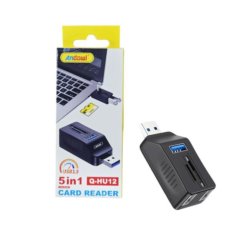 Andowl Αναγνώστης καρτών 5 σε 1 Q-HU12 - Card Reader USB 3.0 ANDOWL