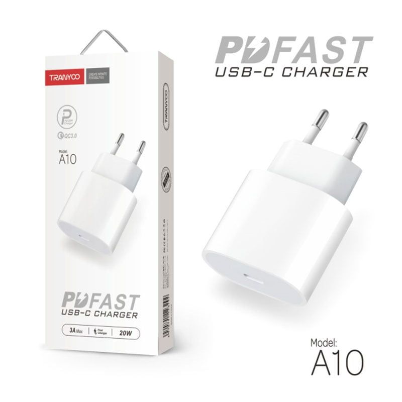 Tranyoo αντάπτορας φορτιστής χωρίς καλώδιο USB-C 20W 3A A10 - Fast charger Tranyoo