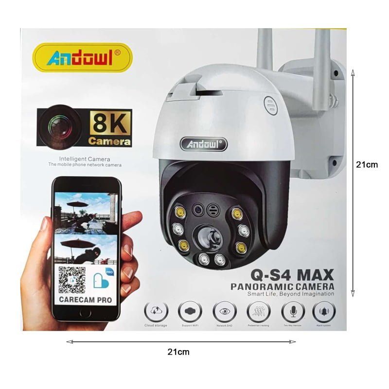 Andowl Q-S4 Max IP Κάμερα Παρακολούθησης Wi-Fi 3MP Full HD+ Αδιάβροχη με Μικρόφωνο - Panoramic Camera ANDOWL