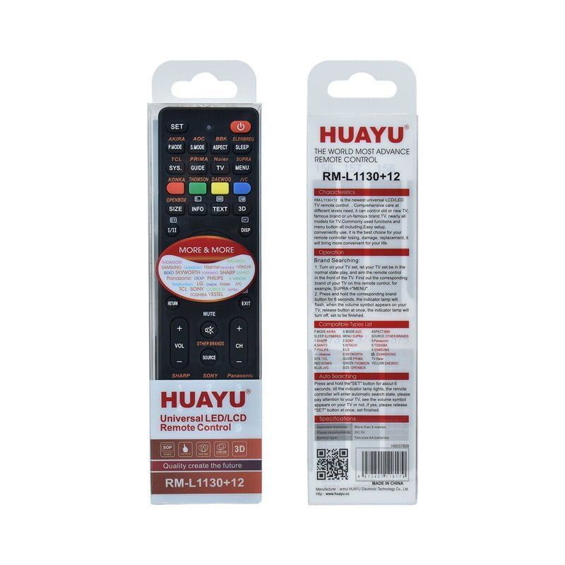 HUAYU Τηλεκοντρόλ Universal για τηλεόραση RM-L1130+12 - LED/LCD Remote control HUAYU