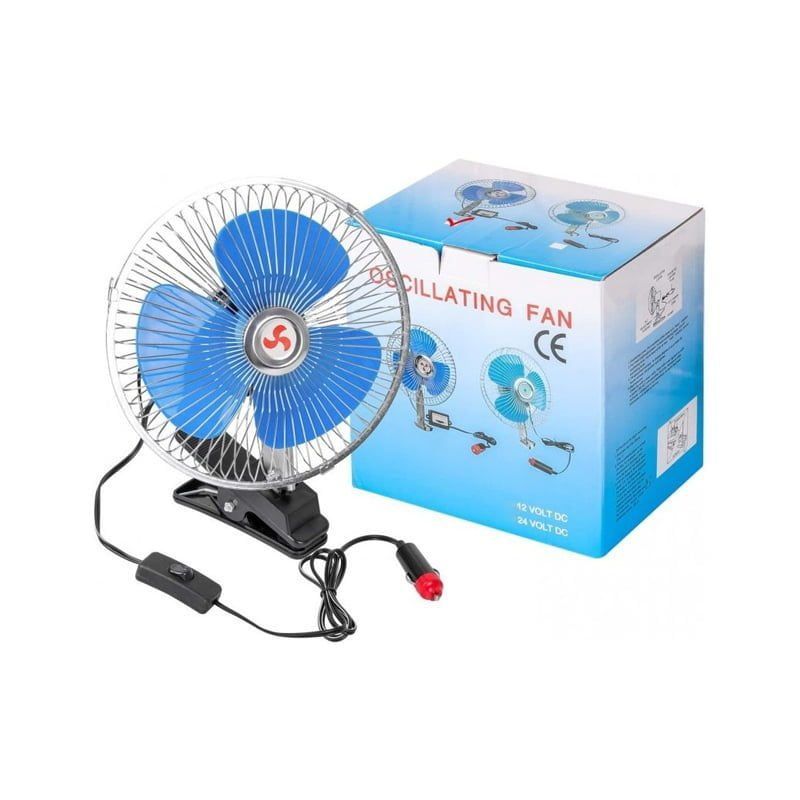 Ανεμιστήρας Αυτοκινήτου 10″ με Κλιπ – 12V Περιστρεφόμενος – Oscillating Fan OEM