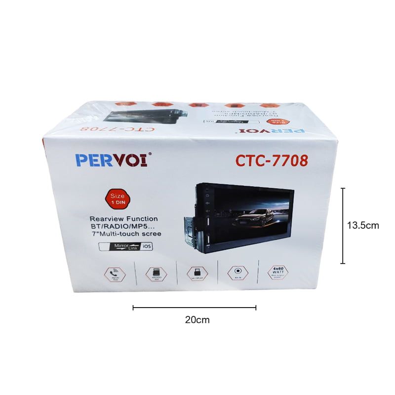 PerVoi οθόνη αυτοκινήτου 7" HD αφής 1DIN CTC-7708 - Car touch screen PerVoi