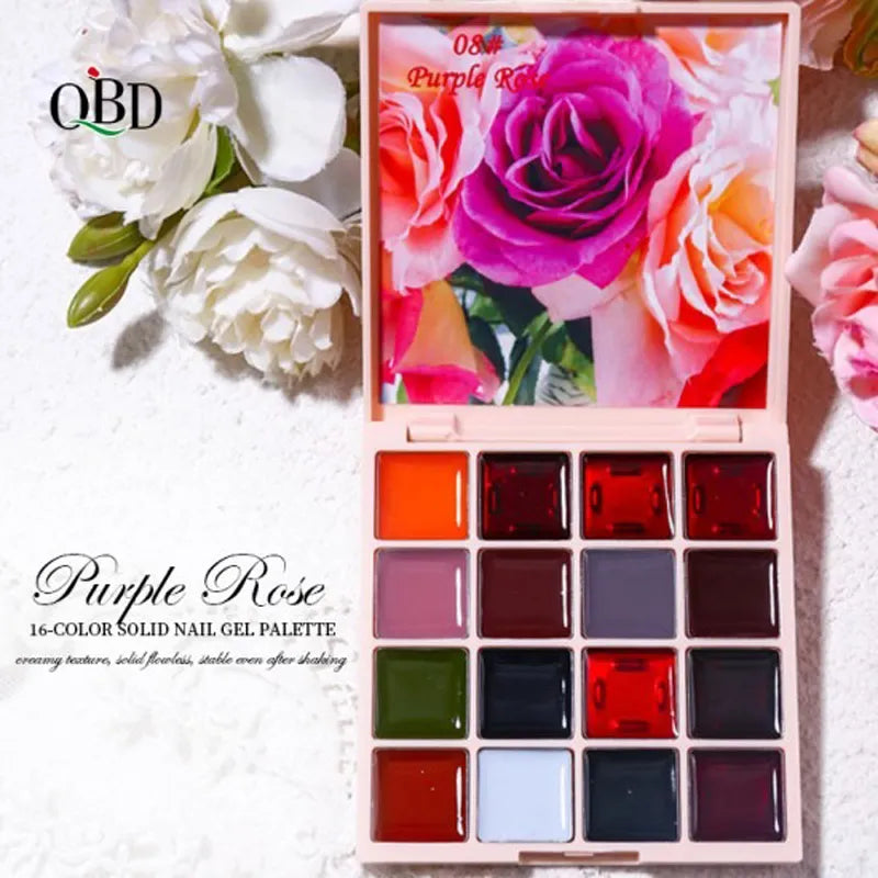 Gel Νυχιών Solid Nail Gel QBD 16 colors Painting Gel Soak-Off OEM