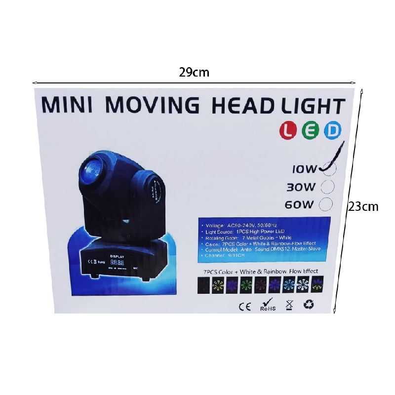 Φωτορυθμικό με περιστρεφόμενη κεφαλή 10W- Mini moving projector 10W OEM