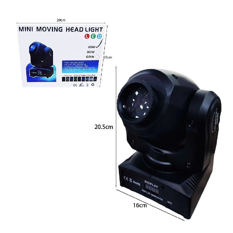 Φωτορυθμικό με περιστρεφόμενη κεφαλή 10W- Mini moving projector 10W OEM