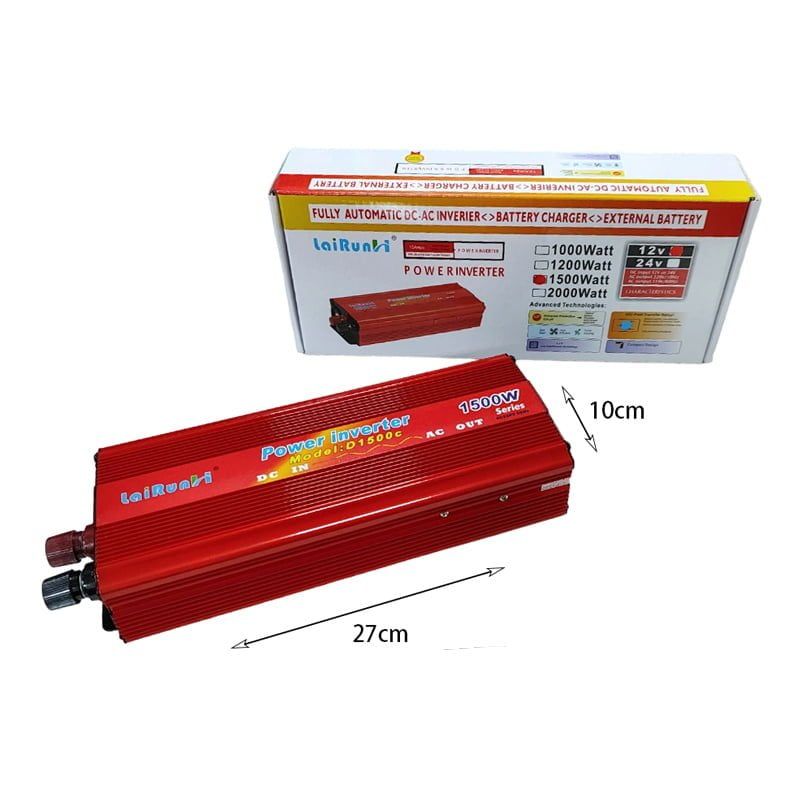 LaiRunH Inverter Αυτοκινήτου 1500W 12V – Power Inverter OEM