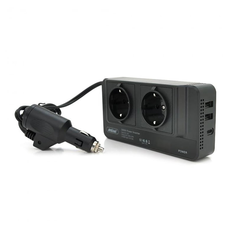 Andowl Inverter Αυτοκινήτου Τροποποιημένου Ημιτόνου 300W για 12V DC με 2xUSB Q-CC8200 – Power Inverter OEM