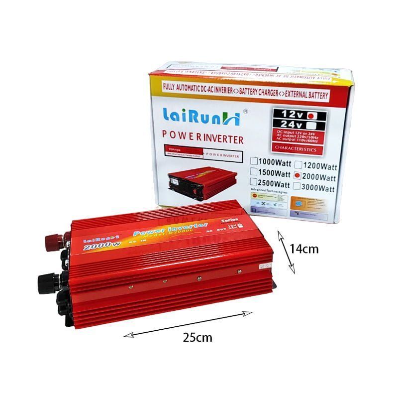 LaiRunH Inverter Αυτοκινήτου 2000W 12V – Power Inverter LaiRunH