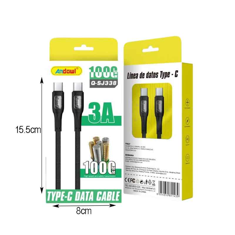 Andowl Καλώδιο δεδομένων Type-c σε Type-c 6Α Q-SJ338 - Data Cable ANDOWL