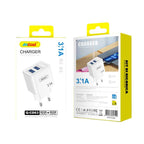 Andowl Φορτιστής κινητού USB Διπλός 3.1A Q-CD63 - Mobile charger ANDOWL