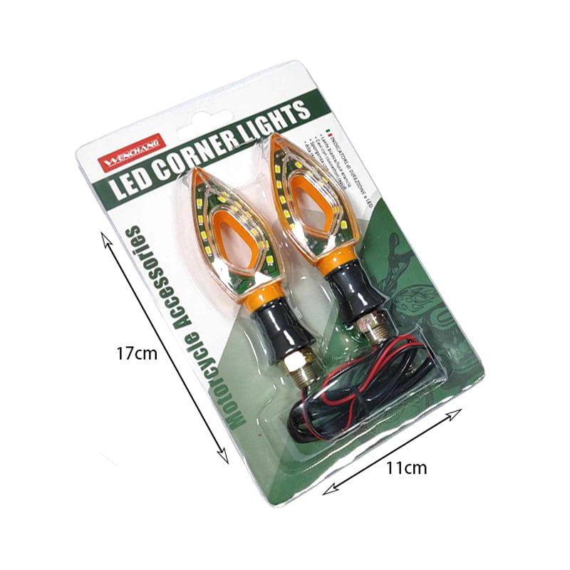 Wenchang Φλας Μηχανής σετ 2τμχ 12V - Motorcycle LED Replacement Globe Corner Lights Wenchang