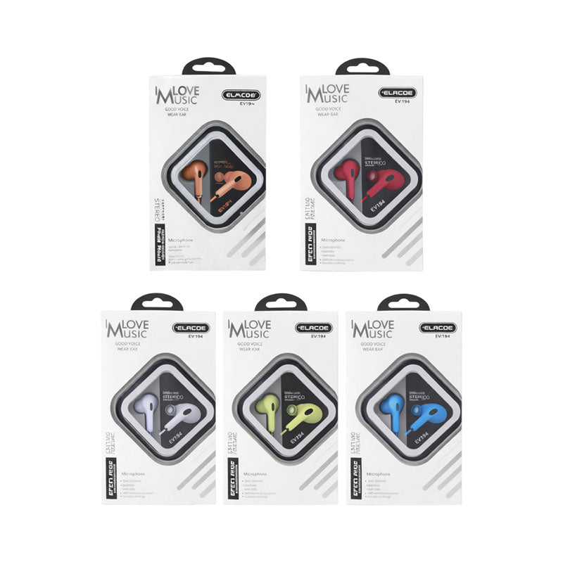 Ενσύρματα Ακουστικά με Μικρόφωνο EV194 – Wired Earphones with Microphone OEM