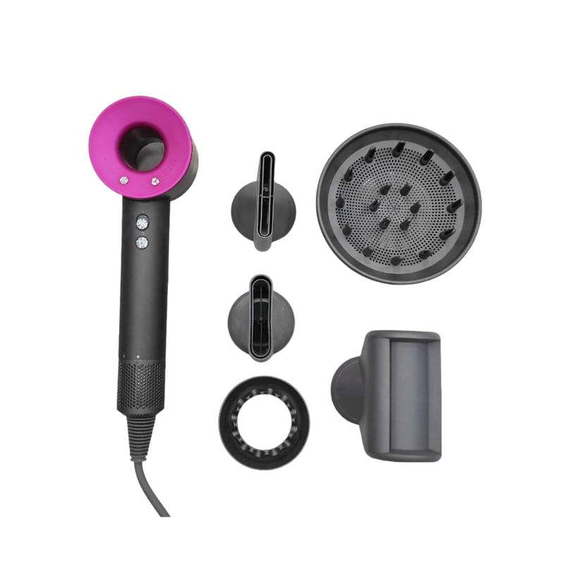 Πιστολάκι Μαλλιών με Διάφορα Εξαρτήματα - Leafless Hair Dryer - Ασημί - Ροζ OEM