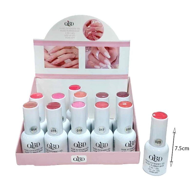 QBD 3 σε 1 Gel για επιμήκυνση - 3in1 Nude Extender Gel Rubber Base Soak-Off - A OEM