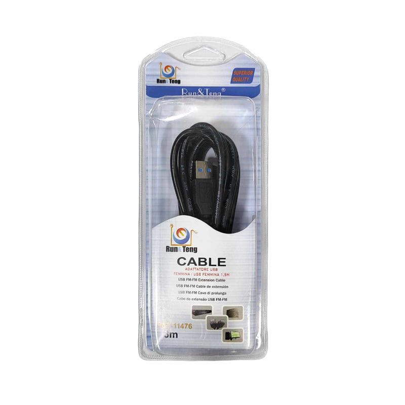 RUN&TENG Καλώδιο USB θηλυκό σε αρσενικό 3m R&T-11476 - USB FM/FM Extension cable RUN&TENG
