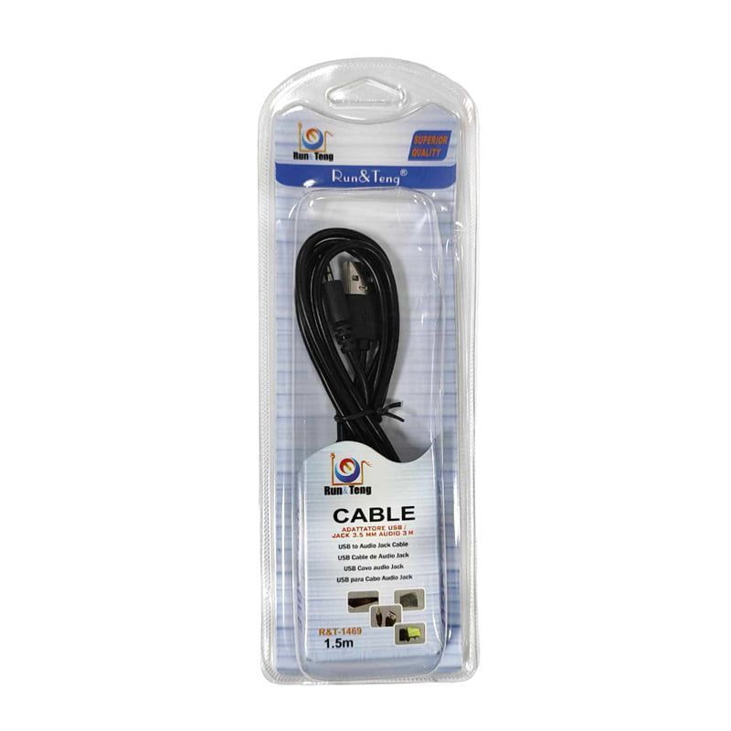 RUN&TENG Καλώδιο Ήχου 3.5mm σε USB 1.5m R&T-1469 - USB to audio jack cable RUN&TENG