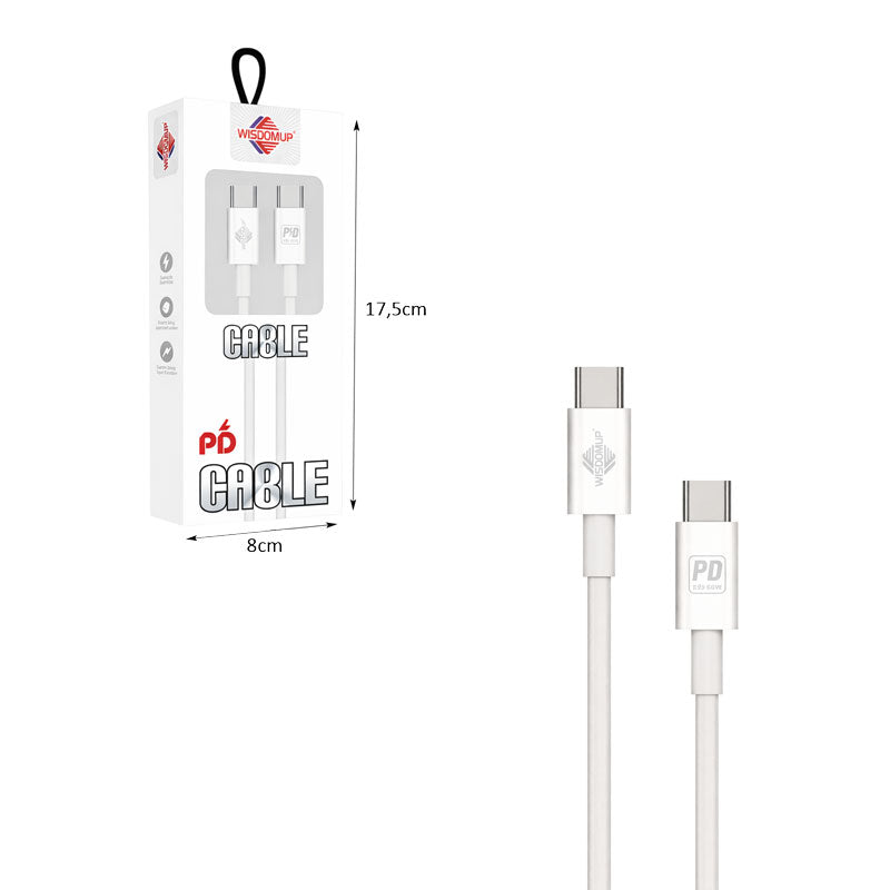 Wisdomup Καλώδιο Φόρτισης USB-C σε USB-C PD 66W 1m SJX-20CC – USB-C to USB-C PD 66W Fast Charging Cable OEM