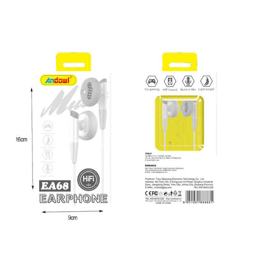 Andowl Ενσύρματα Ακουστικά με AUX 3.5mm EA68 - Earphone ANDOWL