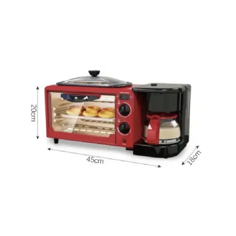 RAF 3 σε Ηλεκτρικός φούρνος με καφετιέρα R.5308R - 3 in 1 Breakfast Maker RAF