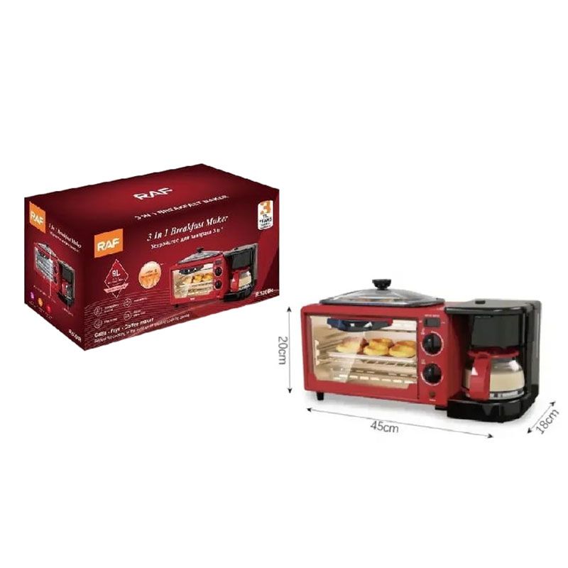 RAF 3 σε Ηλεκτρικός φούρνος με καφετιέρα R.5308R - 3 in 1 Breakfast Maker RAF