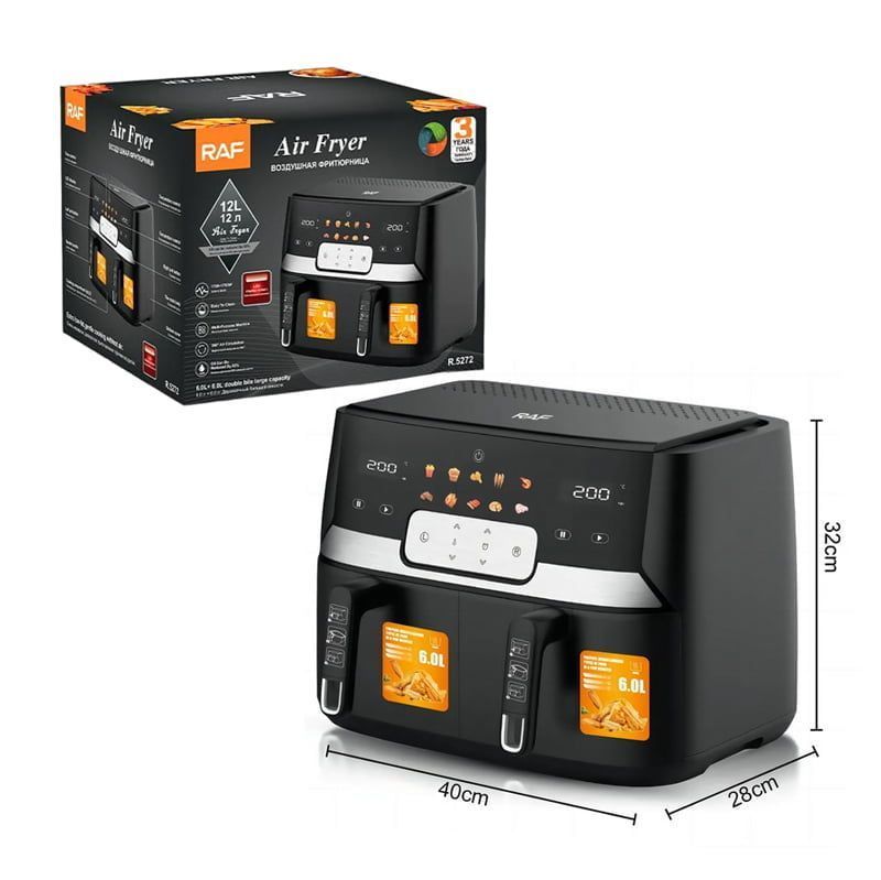 RAF Φριτέζα Αέρος με Αποσπώμενο Κάδο 9lt 1700+1700W R.5272 - Air Fryer RAF