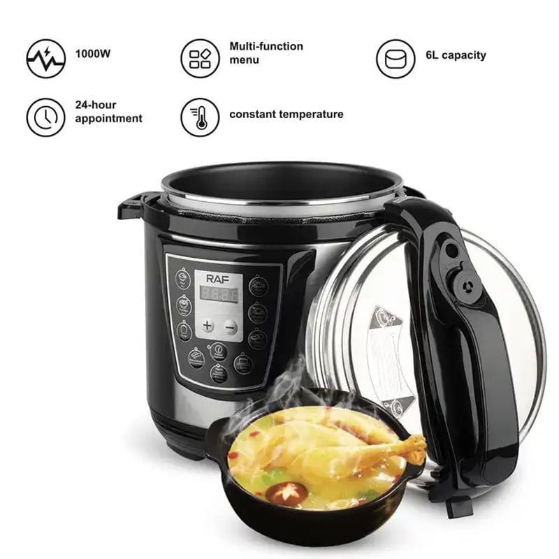 RAF Ηλεκτρικός Πολυμάγειρας 6.0L 1000W R.177 - Electric Pressure Cooker RAF