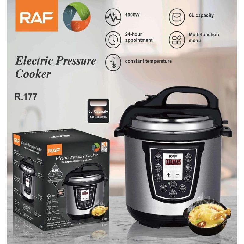 RAF Ηλεκτρικός Πολυμάγειρας 6.0L 1000W R.177 - Electric Pressure Cooker RAF