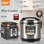 RAF Ηλεκτρικός Πολυμάγειρας Rice Cooker 5L 700W με Αντικολλητικό Μπολ και 12 Προγράμματα R.178 - Rice Cooker RAF
