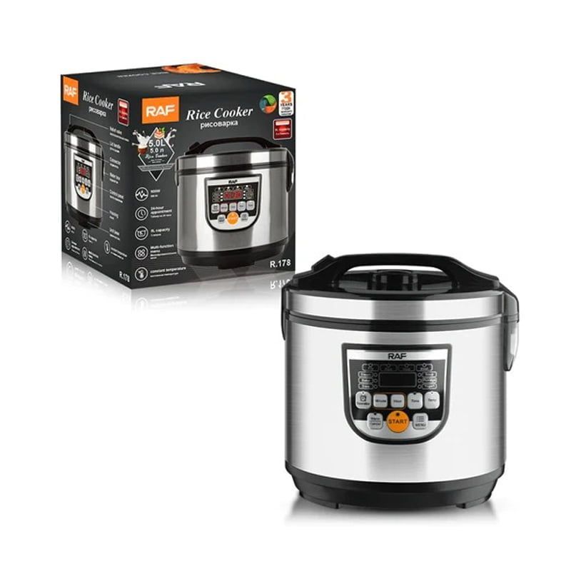 RAF Ηλεκτρικός Πολυμάγειρας Rice Cooker 5L 700W με Αντικολλητικό Μπολ και 12 Προγράμματα R.178 - Rice Cooker RAF