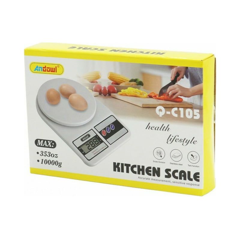 Andowl Ψηφιακή Ζυγαριά Κουζίνας 1gr/10kg Q-C105 - Kitchen Cale OEM