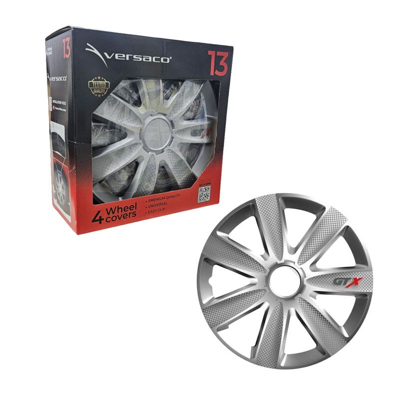 Versaco Σετ Τάσια Αυτοκινήτου 4τμχ 13" Ασημί - Wheel Covers Versaco