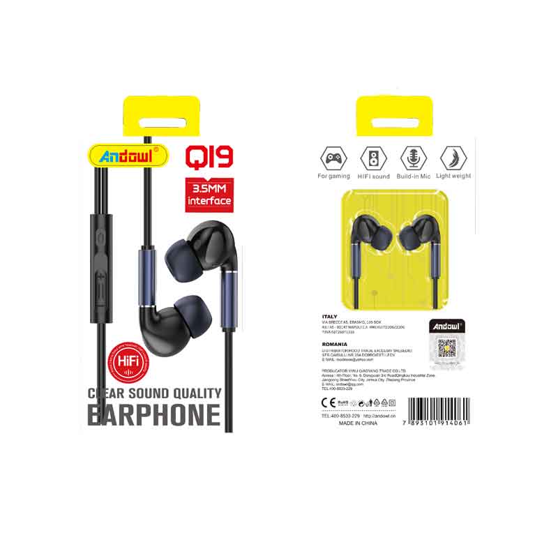 Andowl Ενσύρματα Ακουστικά με AUX 3.5mm Q19 - Earphone ANDOWL