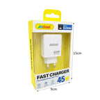 Andowl Φορτιστής 45W USB και Type-C Q-CD366 - Fast Charger OEM