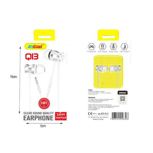 Andowl Ενσύρματα Ακουστικά με AUX 3.5mm Q13 - Earphone ANDOWL