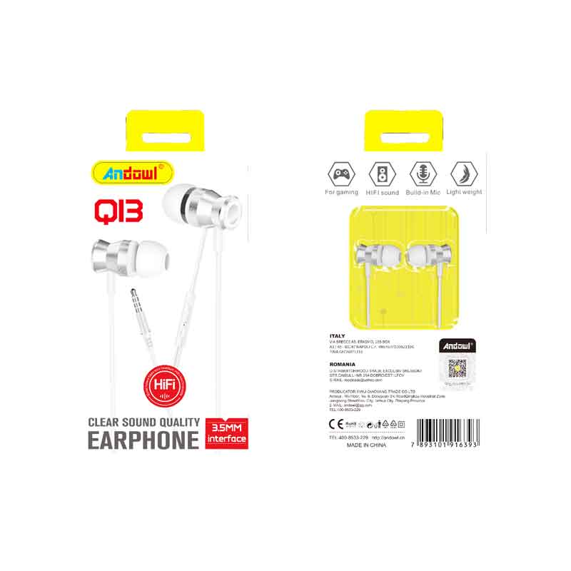 Andowl Ενσύρματα Ακουστικά με AUX 3.5mm Q13 - Earphone ANDOWL