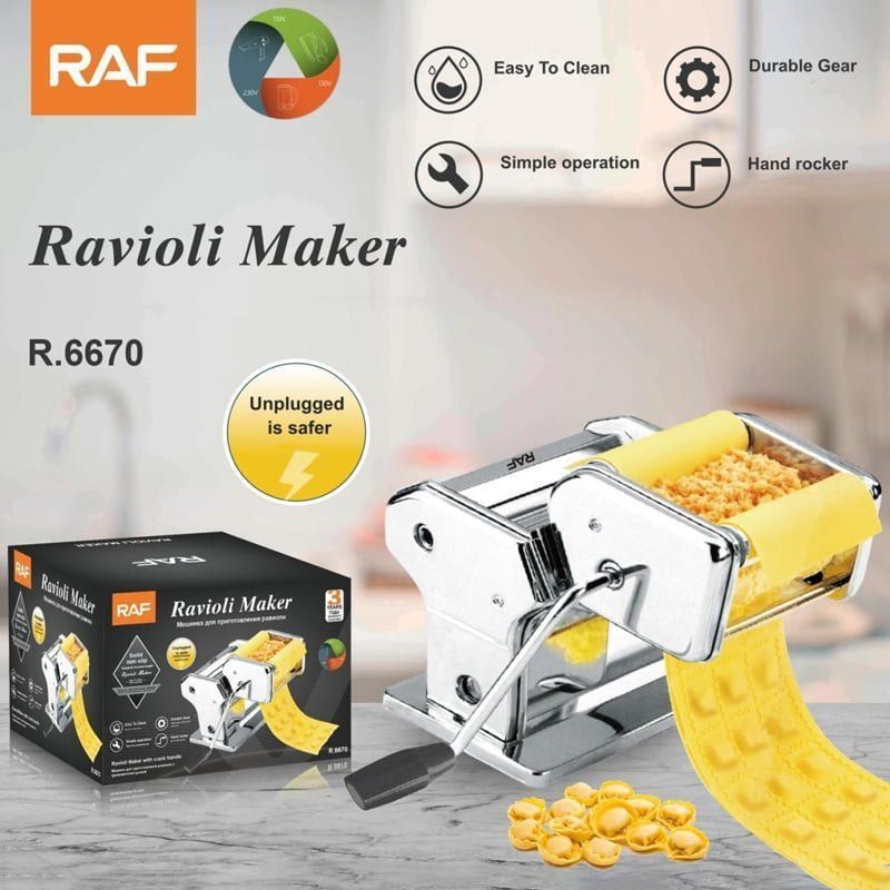 RAF Μηχανή Φύλλου/Ζυμαρικών Χειροκίνητη από Ανοξείδωτο Ατσάλι R.6670 - Ravioli Maker RAF