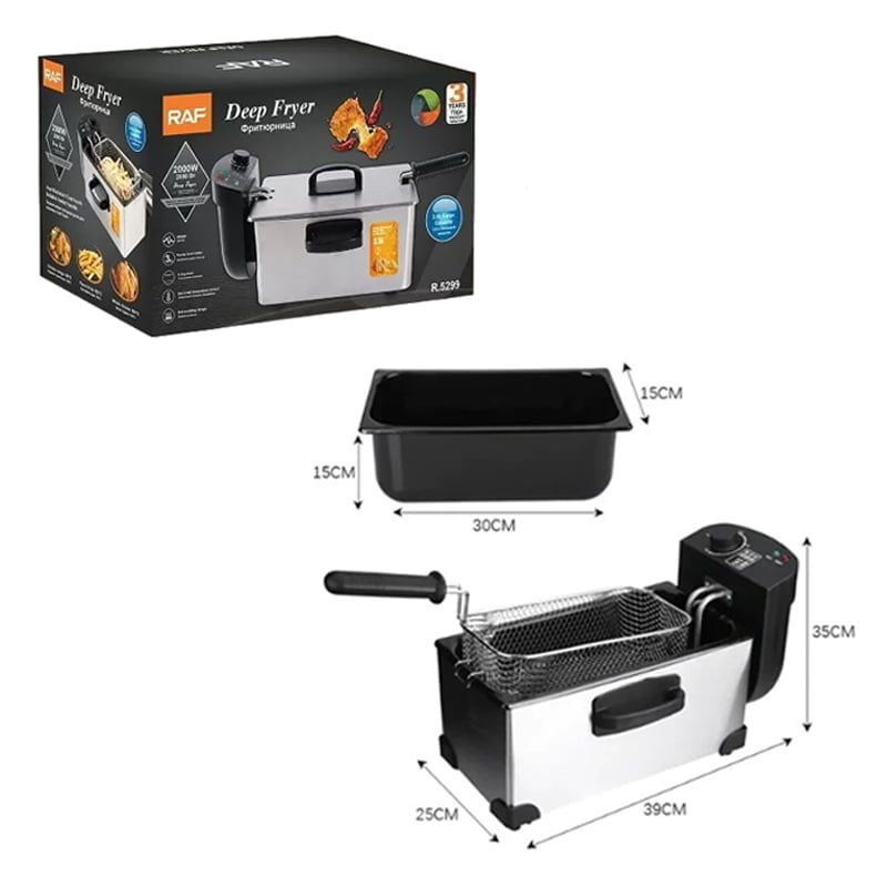 RAF Φριτέζα λαδιού inox 2000W 3.0L R.5299 - Deep Fryer RAF