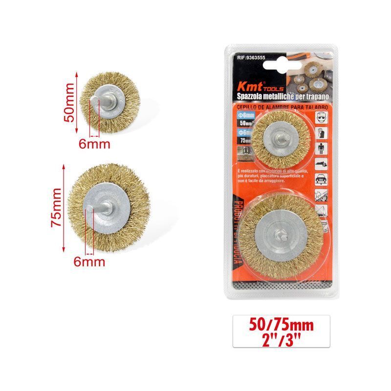 KMT Tools Συρματόβουρτσα Δισκοειδής 50mm 75mm - Drill Brush OEM