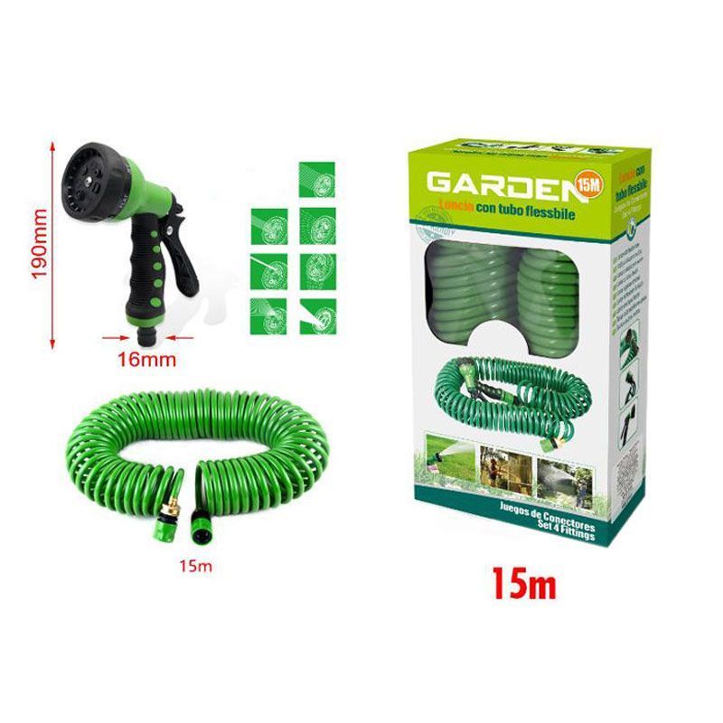KMT Λάστιχο Σπιράλ 15m με Πιστόλι - Spiral Hose with Gun KMT