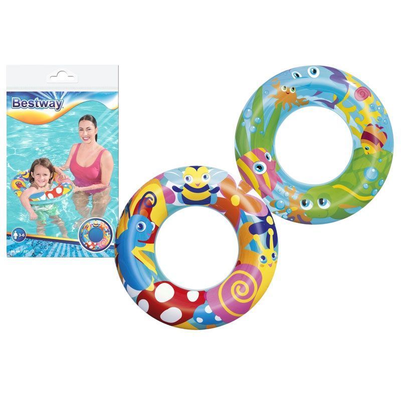 Bestway Παιδικό Φουσκωτό Σωσίβιο 56cm #36013-Sweet Creature Swim Tube - Διάφανο - Μπλε - Ροζ OEM