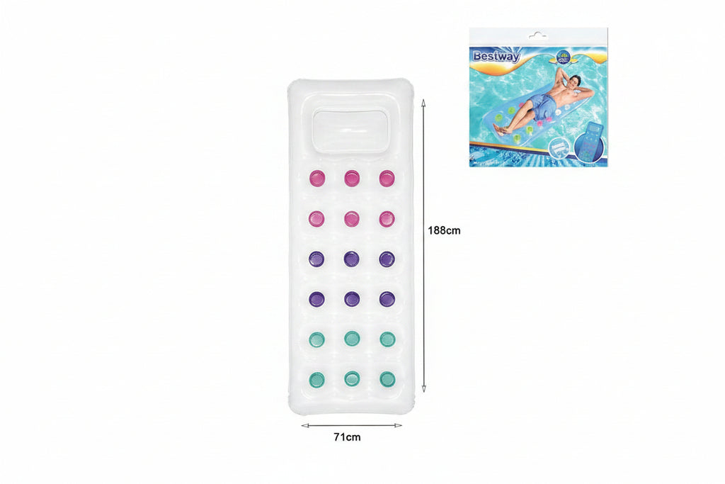 Bestway Φουσκωτό Στρώμα Θαλάσσης 188cm #43040 - Bestway inflatable floating mat - Διάφανο OEM