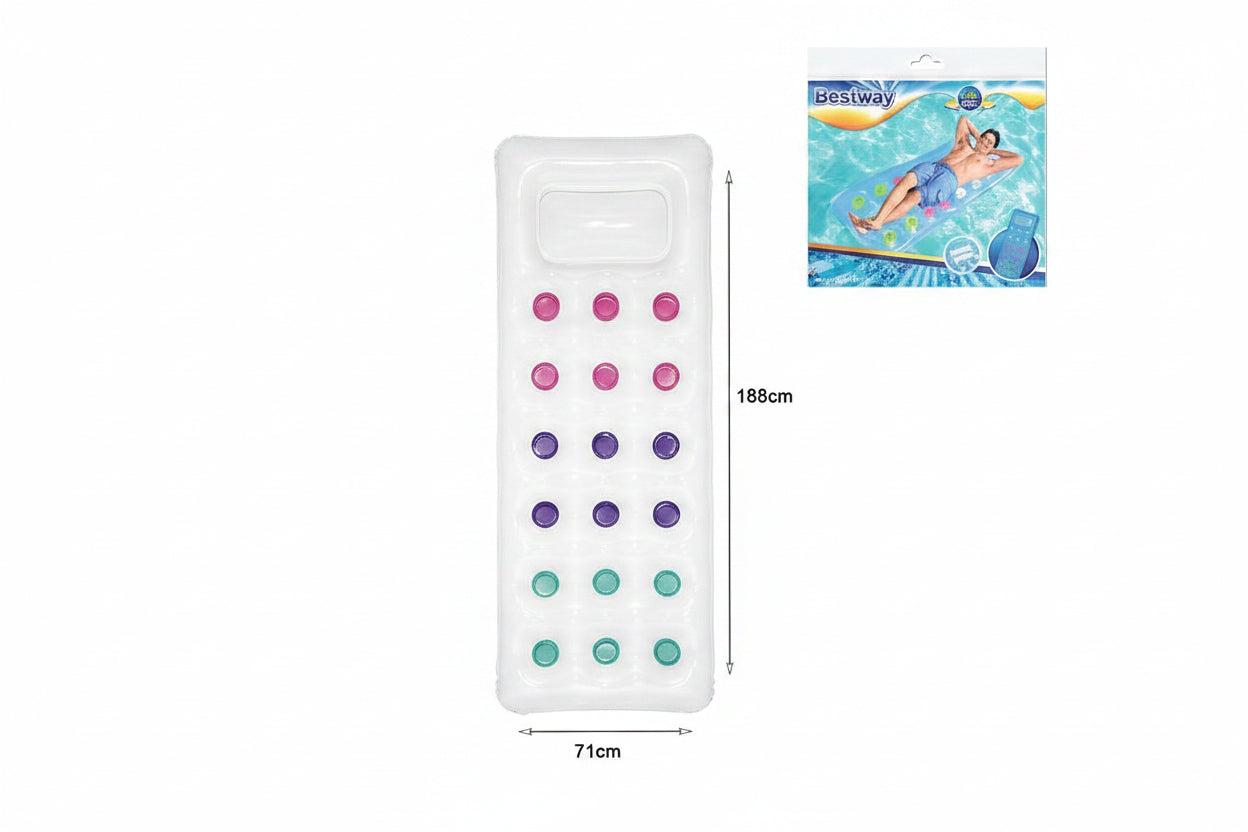 Bestway Φουσκωτό Στρώμα Θαλάσσης 188cm #43040 - Bestway inflatable floating mat - Διάφανο OEM