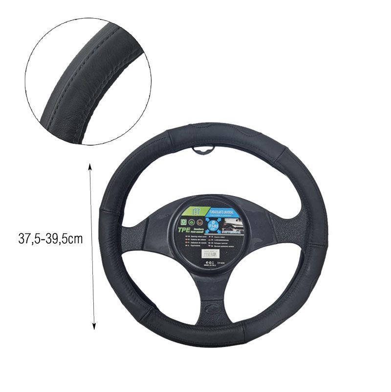 Universal Κάλυμμα Τιμονιού Δερματίνη 37,5–39,5cm - Steering Wheel Cover Leatherette - Κόκκινο - Μπλε OEM