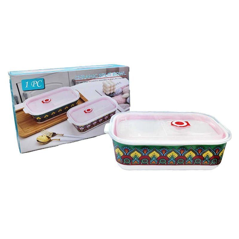 Κεραμικό Δοχείο Φαγητού 3 Θέσεων - Ceramic Split Bowl Box OEM