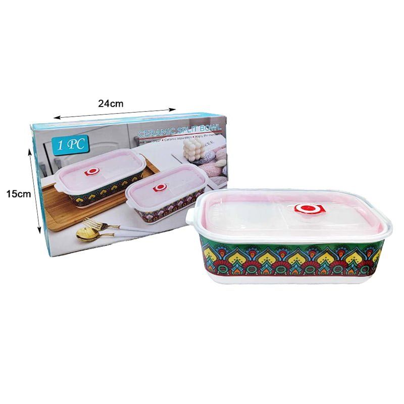 Κεραμικό Δοχείο Φαγητού 3 Θέσεων - Ceramic Split Bowl Box OEM