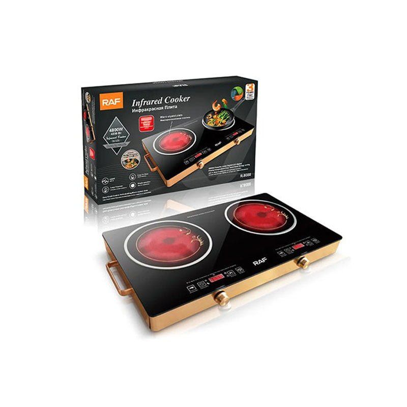 RAF Επιτραπέζια Εστία Κεραμική Διπλή 7000W R.8088 - Infrared Cooker R.8088 RAF
